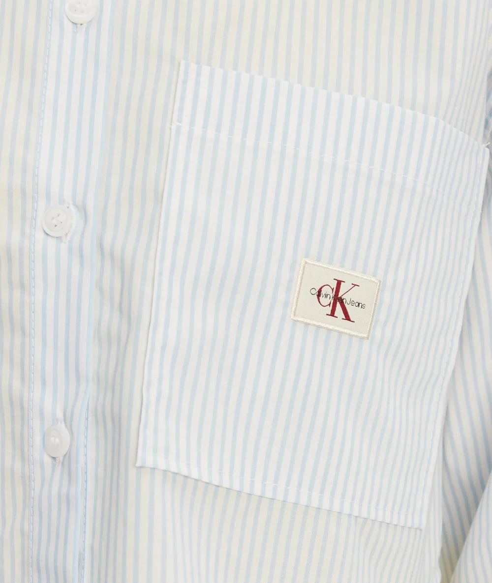 Calvin Klein Γυναικείο Crop Ριγέ Πουκάμισο 4