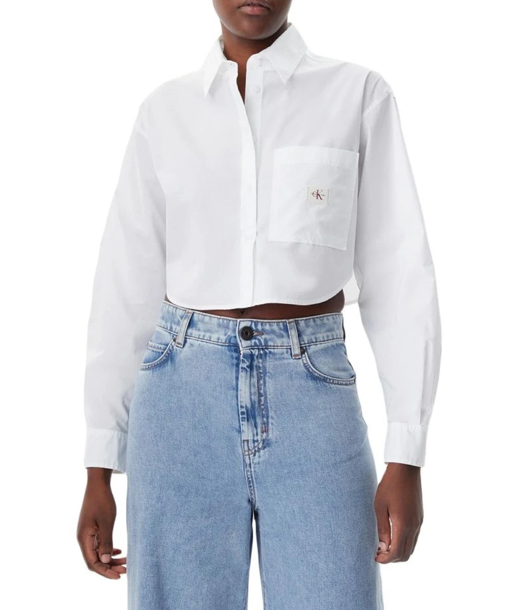 Calvin Klein Γυναικείο crop πουκάμισο 1