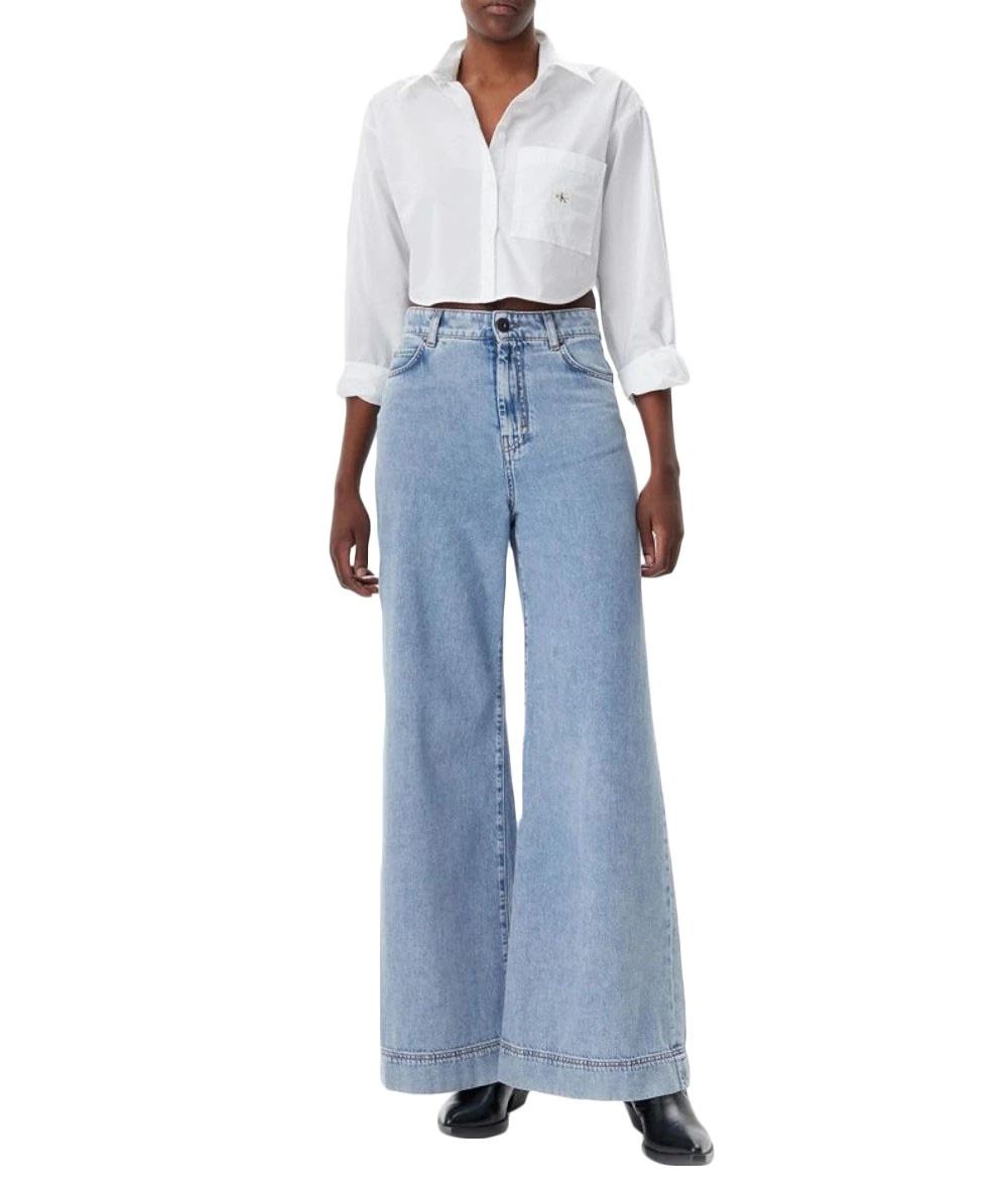 Calvin Klein Γυναικείο crop πουκάμισο 4