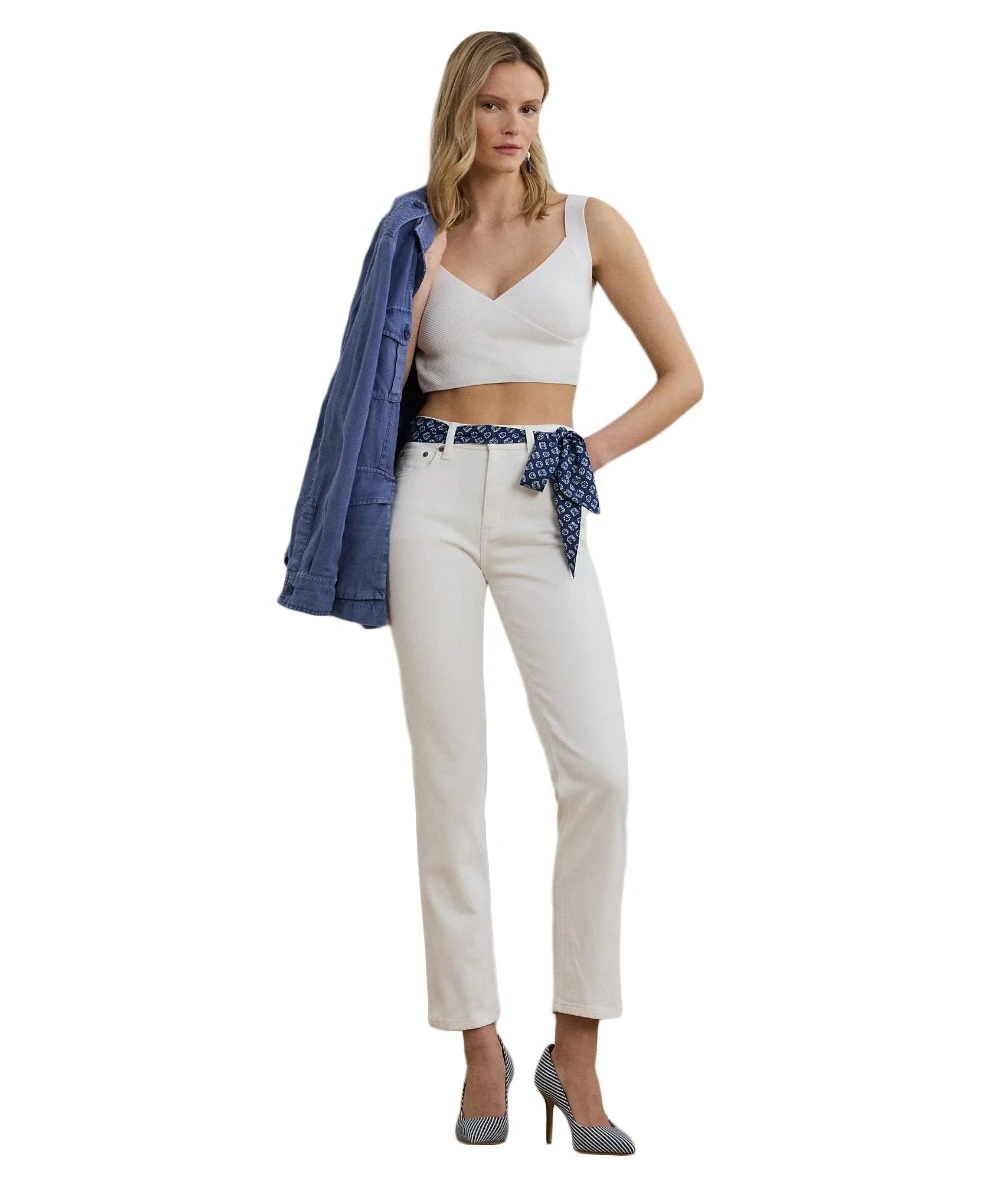 Ralph Lauren Women's High Rise Straight Ankle High Waist Jeans. 5