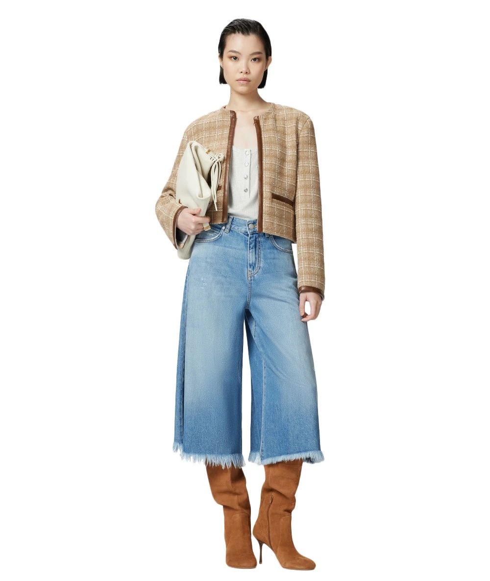 PINKO Γυναικεία Φαρδιά τζιν βερμούδα από απαλό denim 4