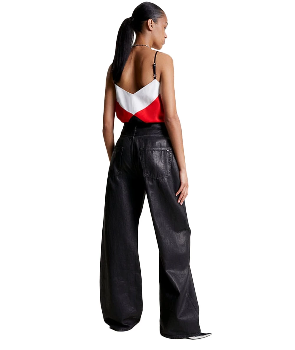 Tommy Hilfiger Mid Rise Relaxed Coated Black Jeans  3