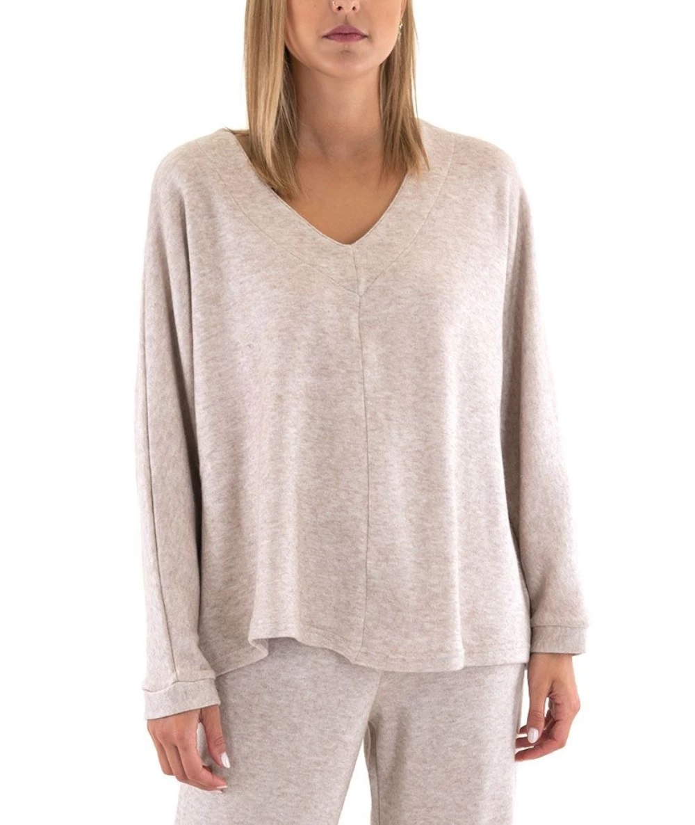 MY T Γυναικεία Μακρυμάνικη Πλεκτή Μπλούζα. 1