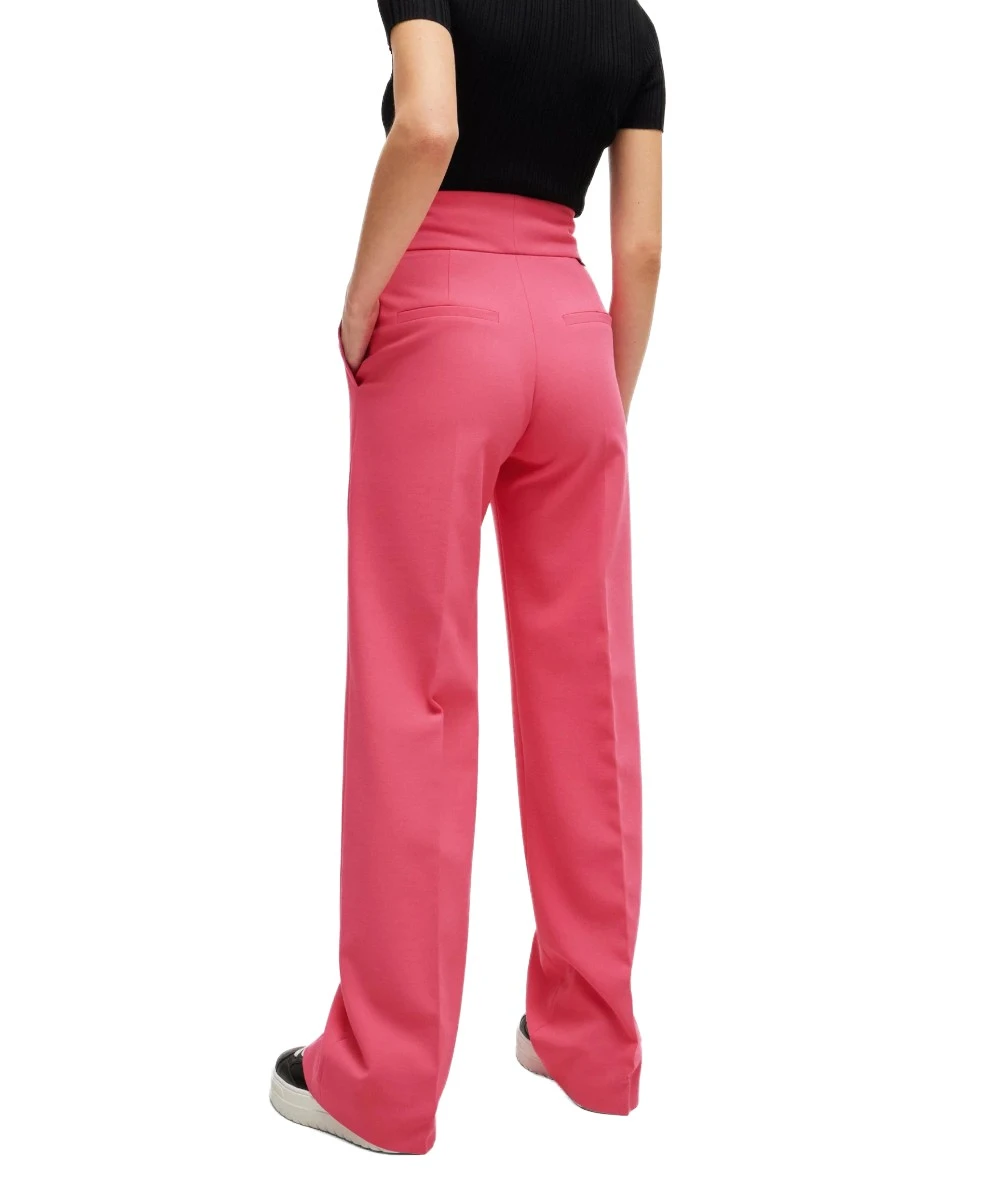 Regular fit high waisted trousers with flared leg 2