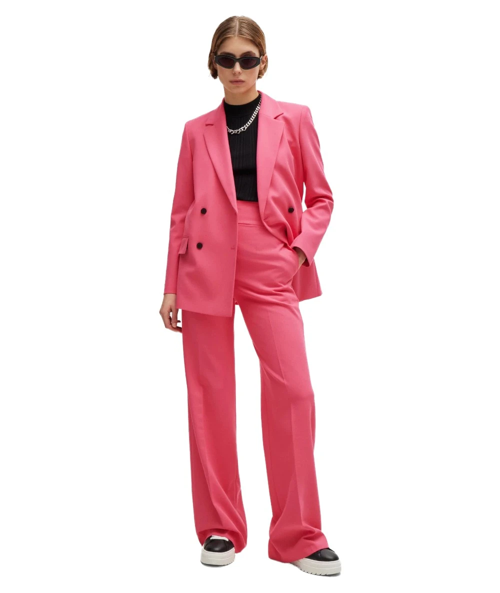 Regular fit high waisted trousers with flared leg 4