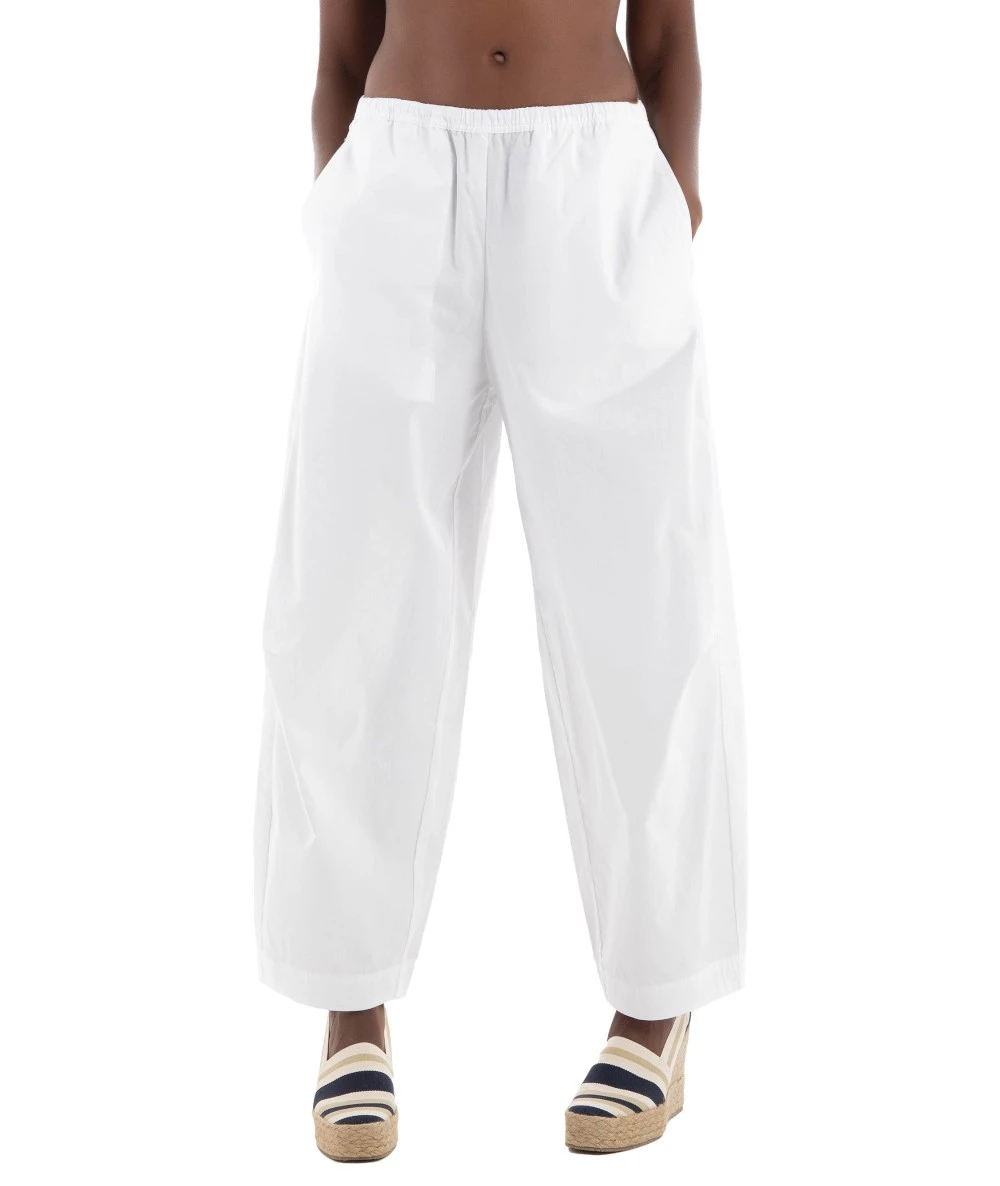 BLACK & BLACK Γυναικείο ψηλόμεσο cropped παντελόνι με ελαστική μέση και χαλαρή εφαρμογή 1