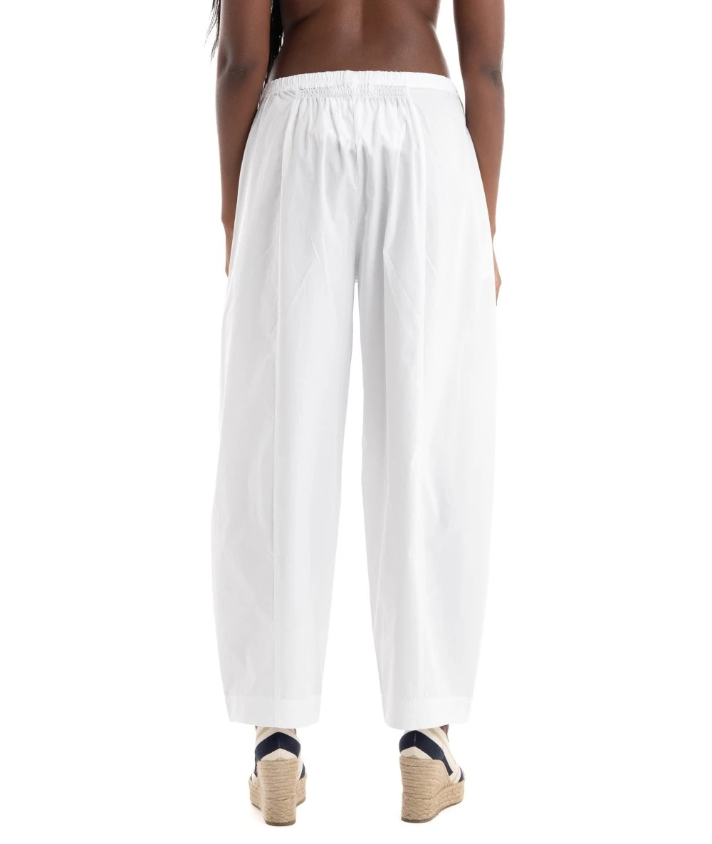 BLACK & BLACK Γυναικείο ψηλόμεσο cropped παντελόνι με ελαστική μέση και χαλαρή εφαρμογή 4