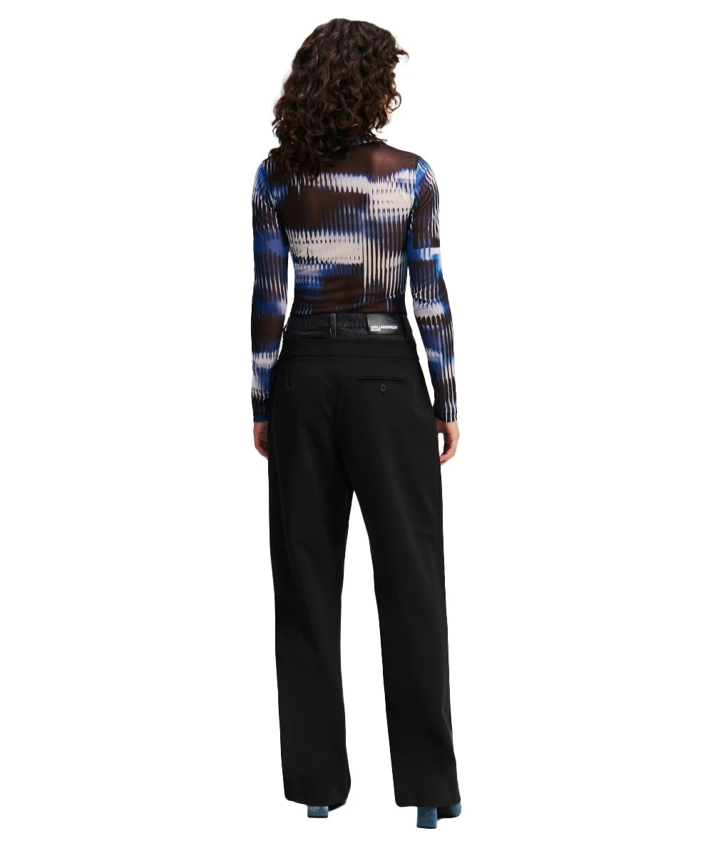 Karl Lagerfeld Γυναικείο Παντελόνι από Μιξ Υλικών Mom Jeans 3