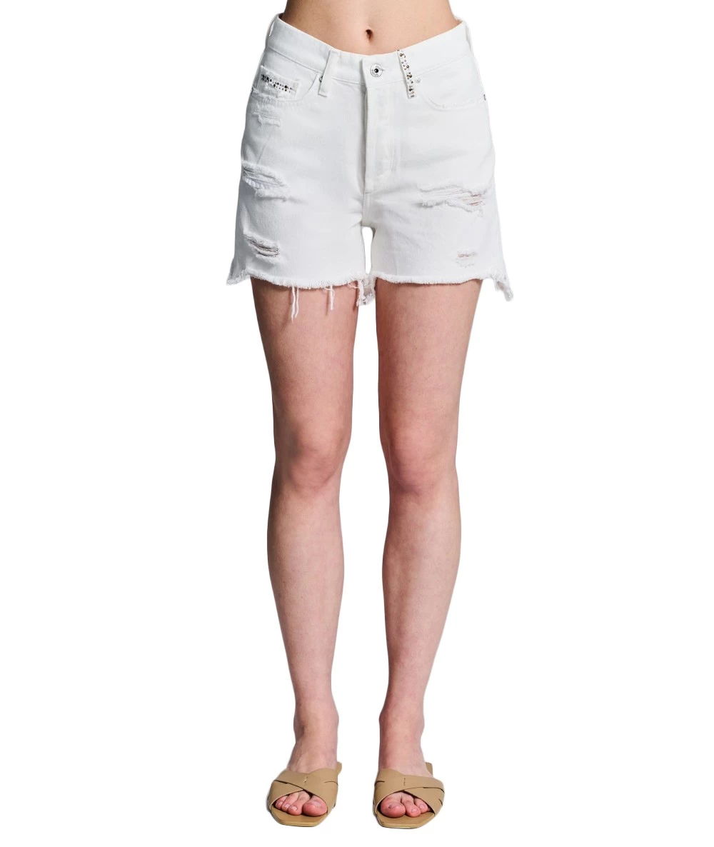 STAFF Women's Distressed Denim Shorts. 1