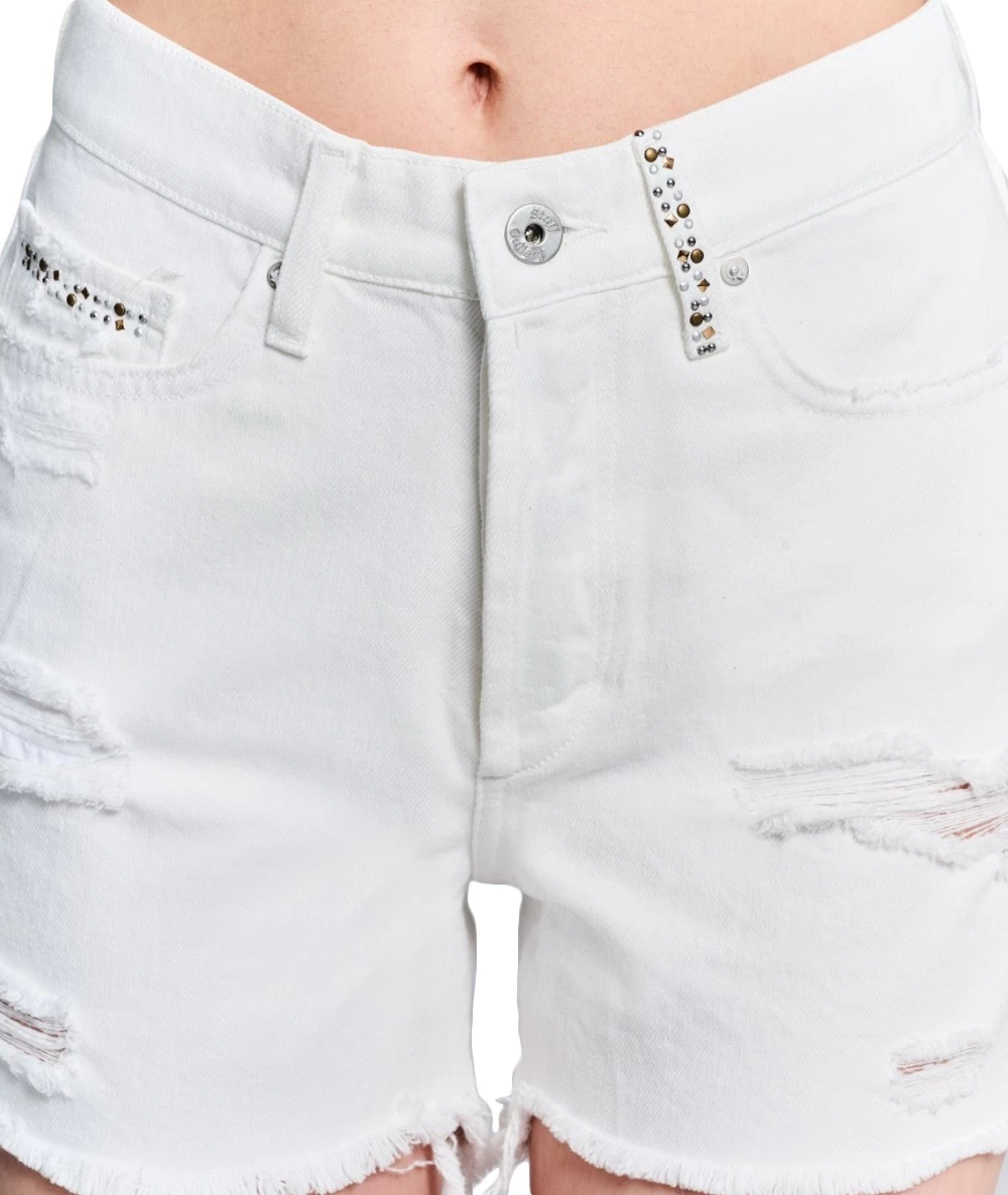 STAFF Women's Distressed Denim Shorts. 4