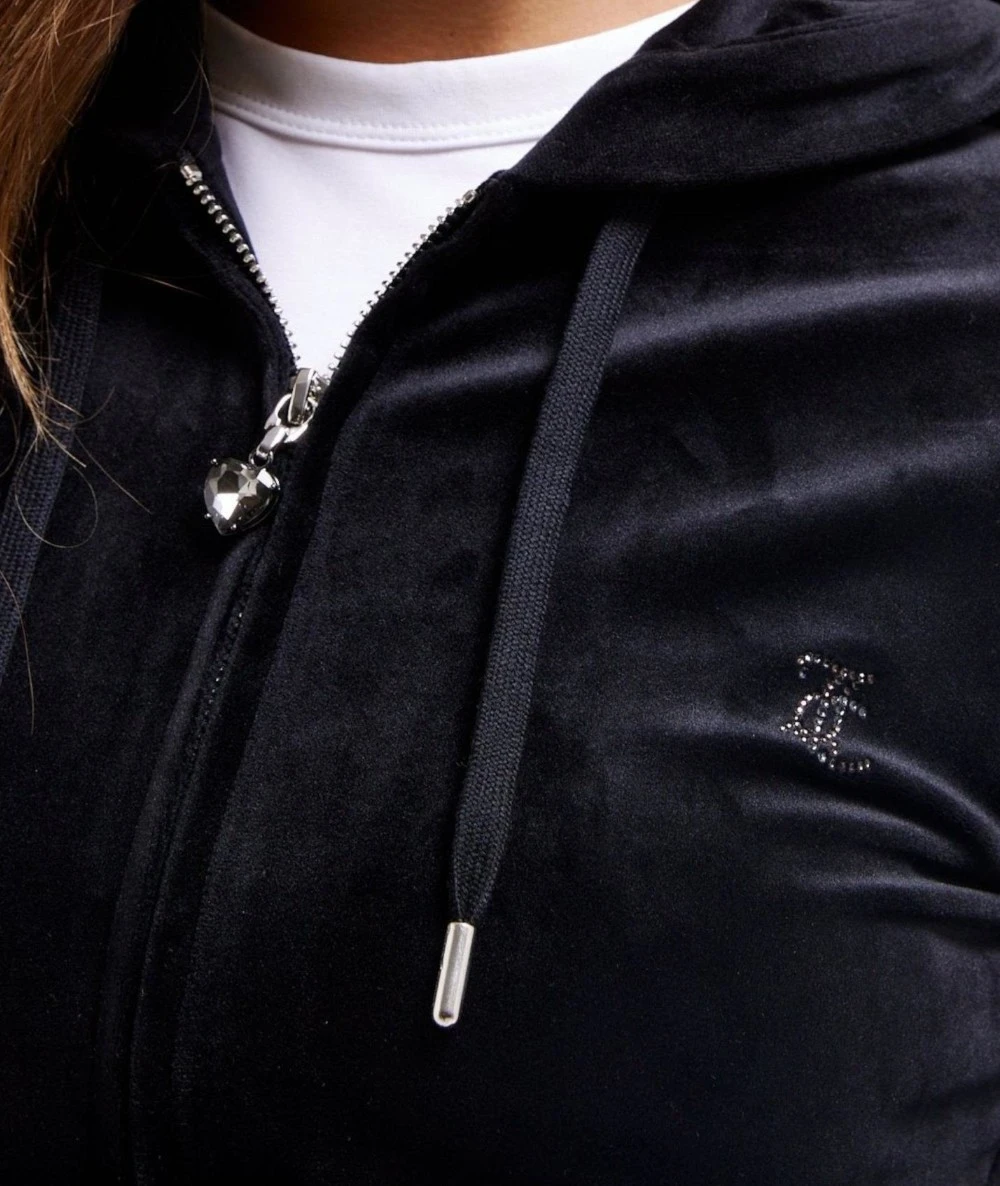 Juicy Couture Γυναικεία Ζακέτα Βελουτέ Με Φερμουάρ Σε Σχήμα Καρδιάς. 5