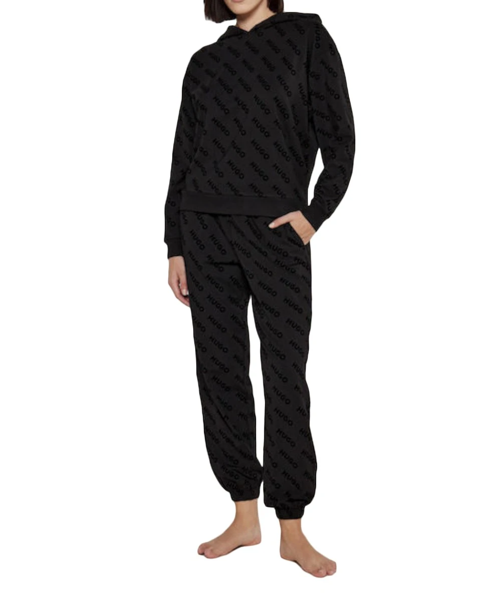 HUGO Women's Tracksuit Bottoms With All Over Logo. 1