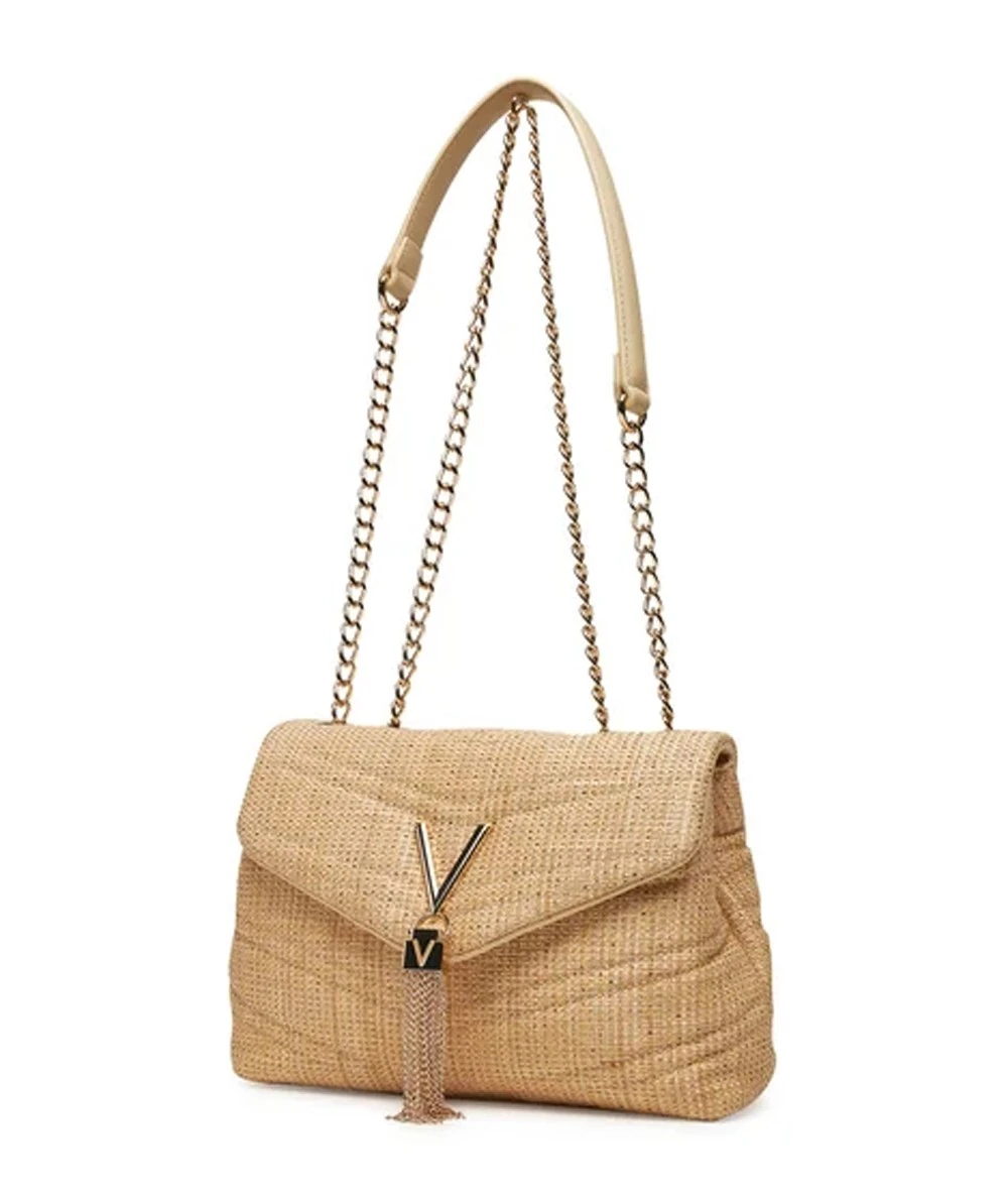 VALENTINO Γυναικεία Τσάντα Ώμου με Γκλίτερ και Ψάθα 3