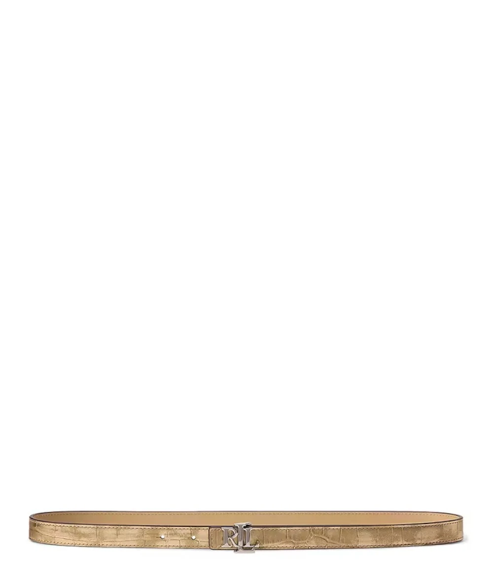 RALPH LAUREN Γυναικεία Δερμάτινη Ζώνη Διπλής Όψης 2 cm 1