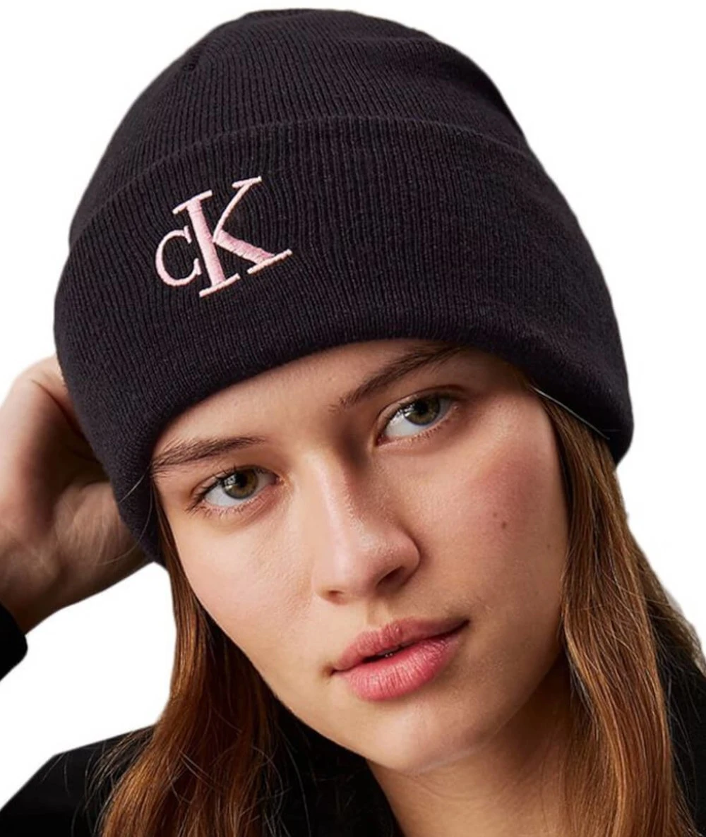 Calvin Klein Monogram Beanie Γυναικείος Πλεκτός Σκούφος 4