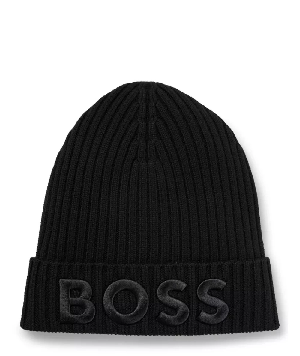 BOSS Zaryan Beanie Unisex Cap with Rib Knit 1