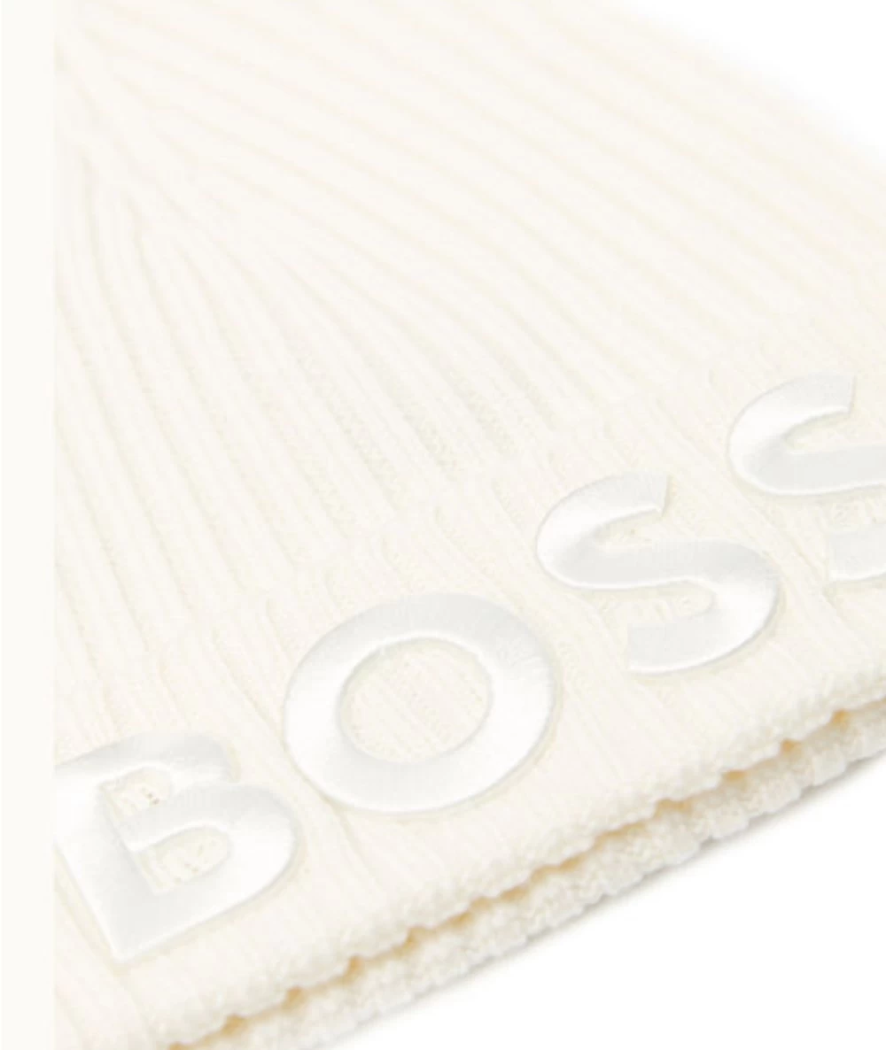 BOSS Zaryan Beanie Unisex Σκούφος με Rib Πλέξη 2