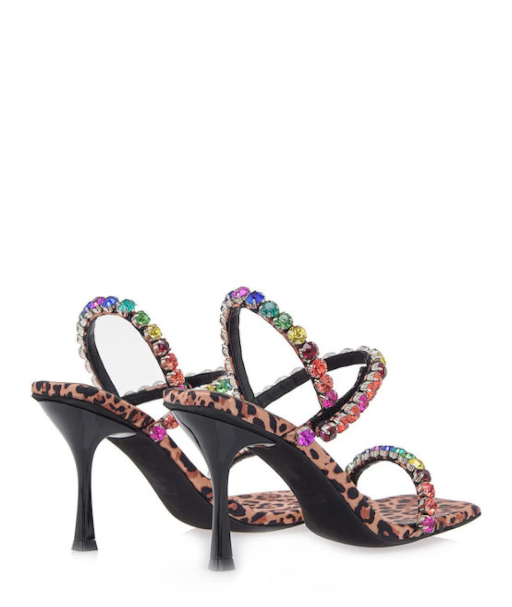 Jeffrey Campbell Women's Saints Leopard Chunky High Heel Sandals 3