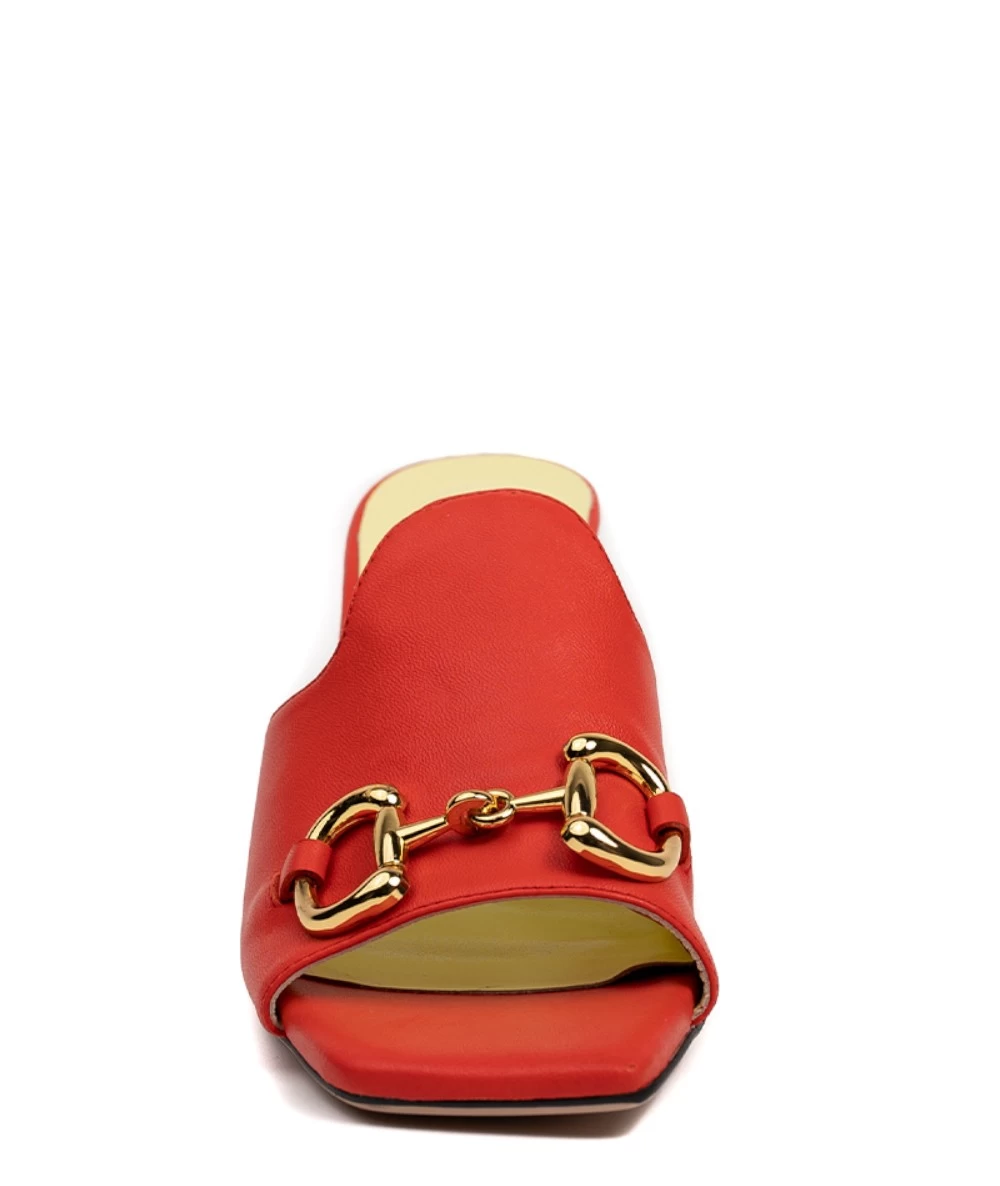 Favela Justin Leather Mules With Thin High Heel. 3