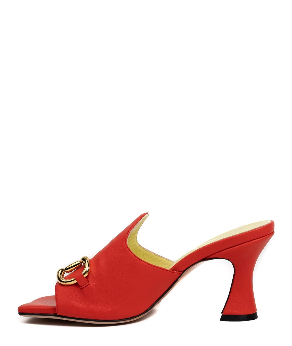 Favela Justin Leather Mules With Thin High Heel. 5