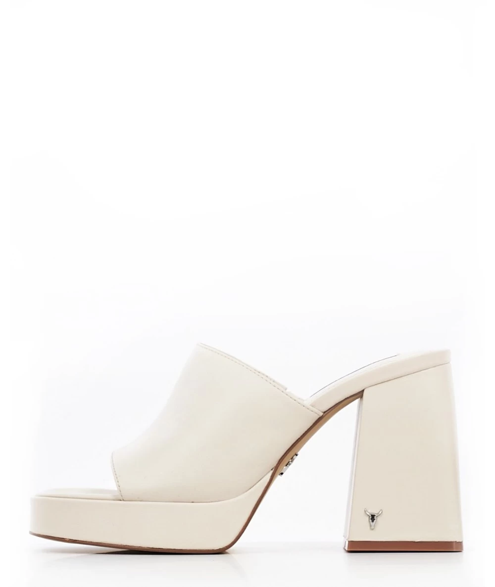Windsor Smith Closer Leather Mules with Thick High Heel. 1