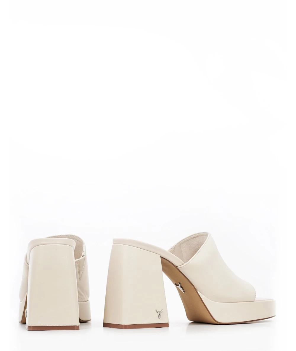 Windsor Smith Closer Leather Mules with Thick High Heel. 3