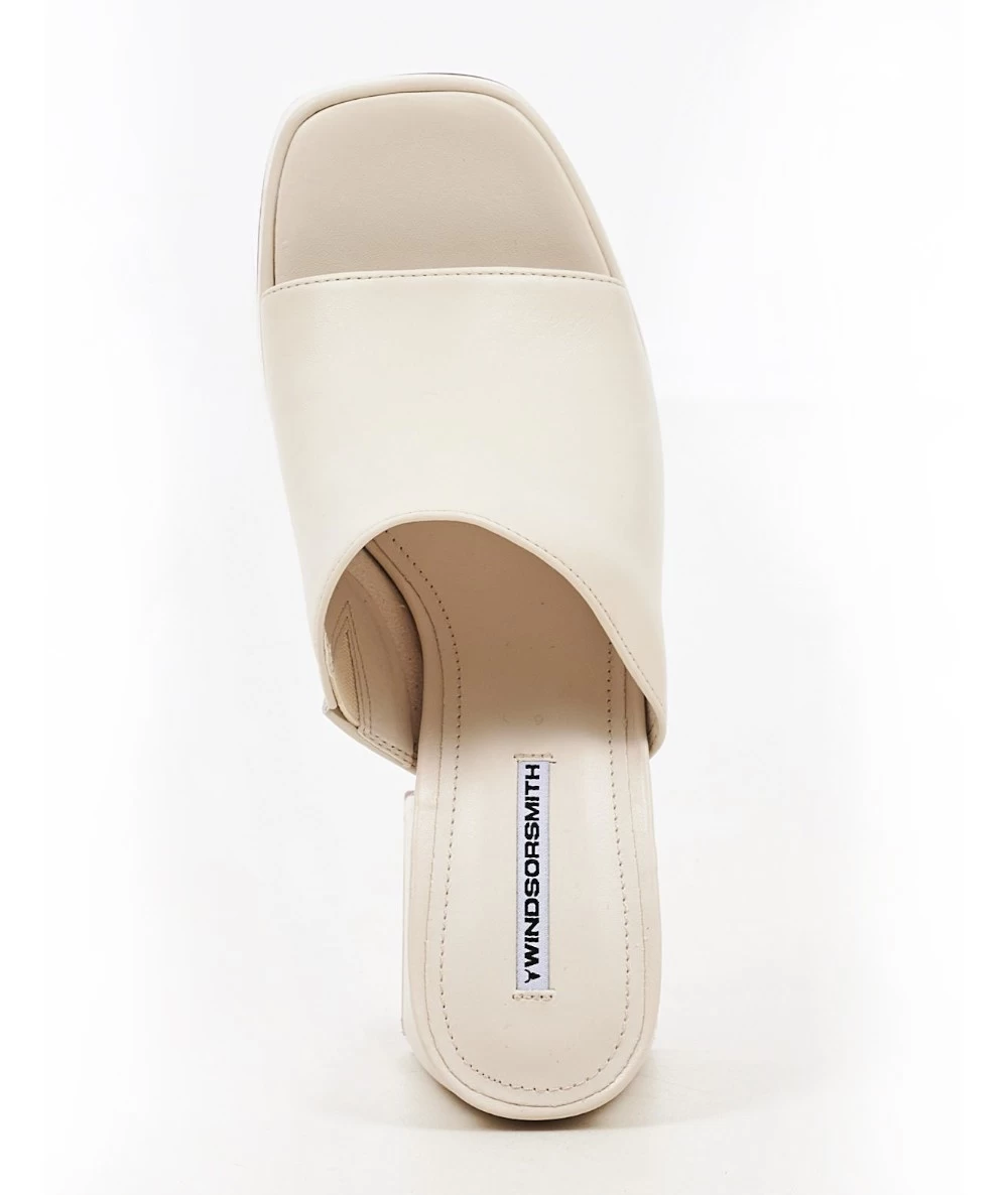 Windsor Smith Closer Leather Mules with Thick High Heel. 4