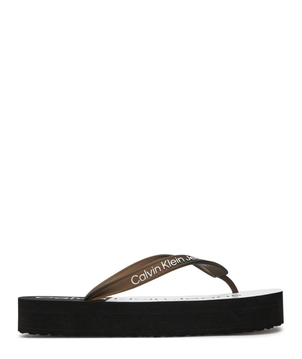 Calvin Klein Flatform Monologo Women's Beach Flip Flops. 3