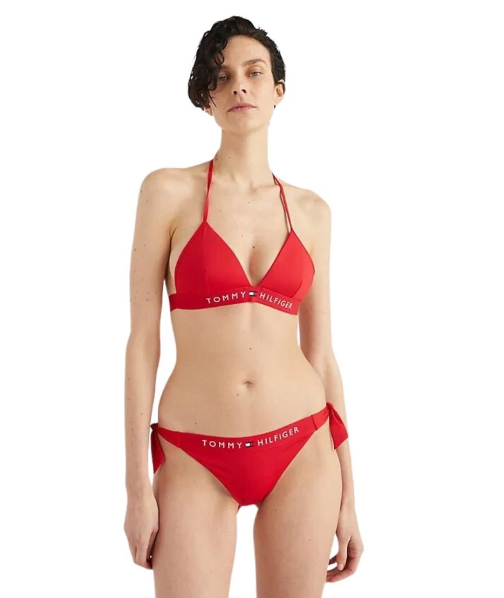 Tommy Hilfiger Women's Fixed Foam Triangle Bikini & Drawstring Bikini Slip 1