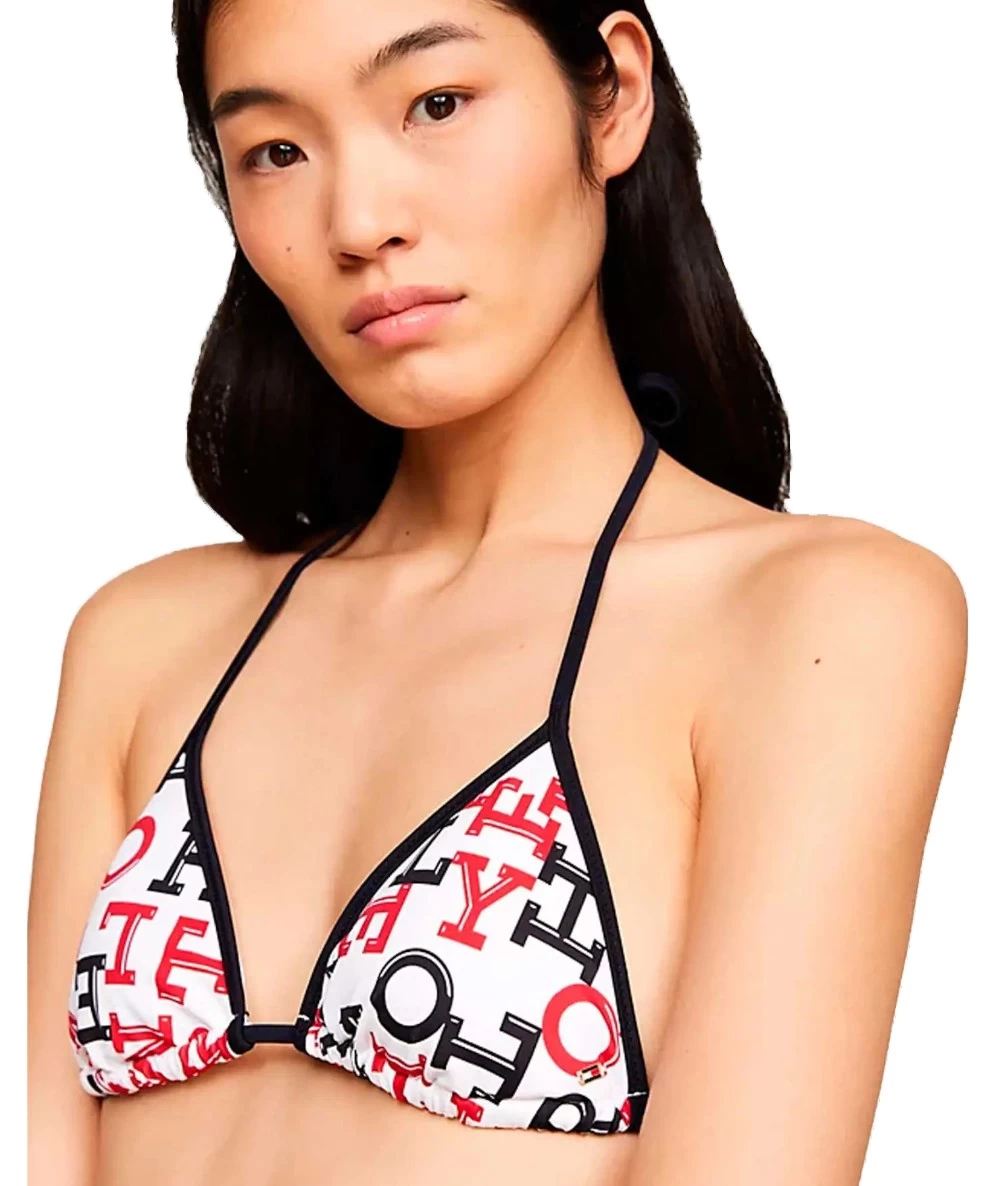 Tommy Hilfiger Γυναικείο Bikini Τριγωνάκι & Slip με Κορδονάκια Με All Over Logo Print 2