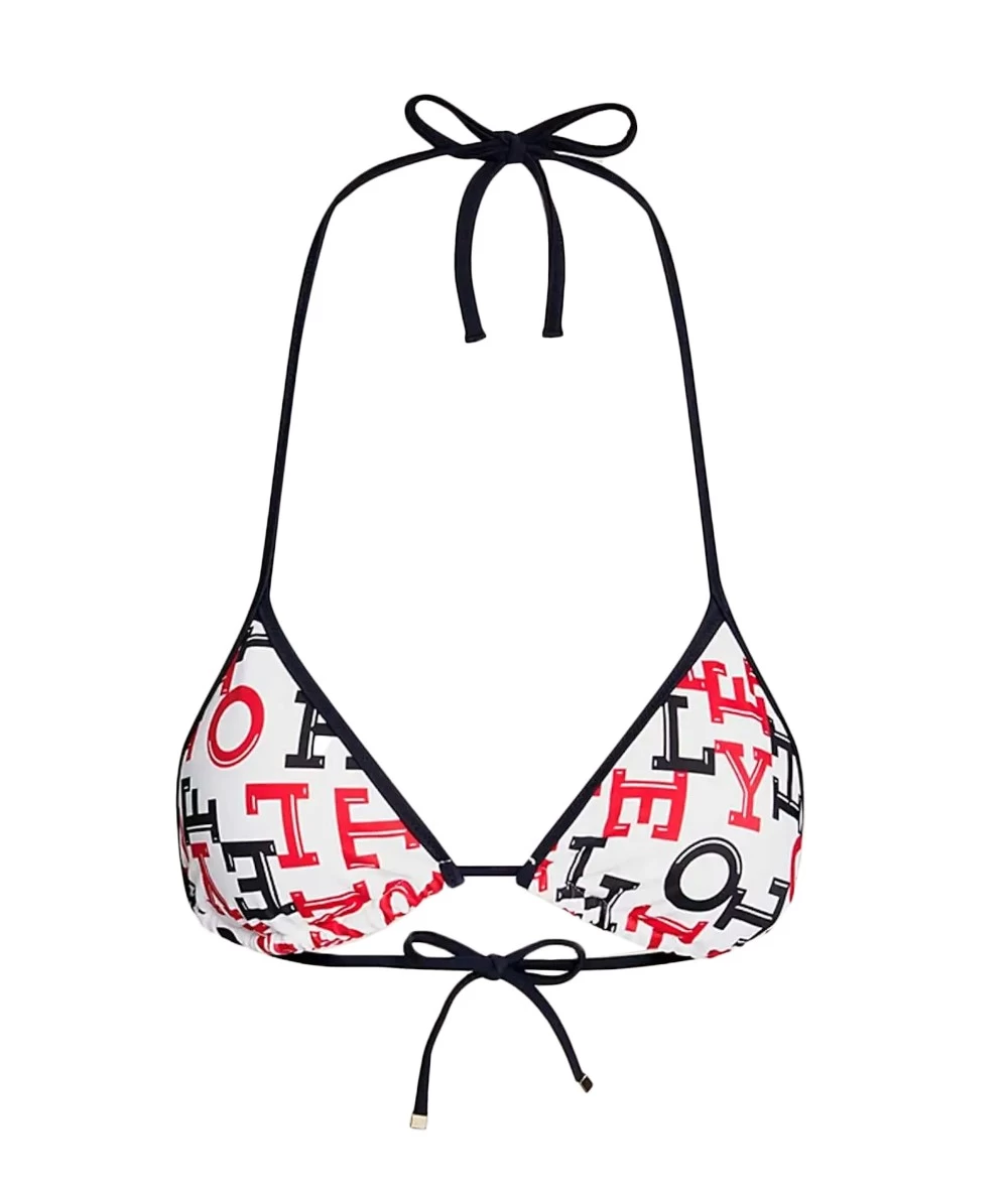 Tommy Hilfiger Γυναικείο Bikini Τριγωνάκι & Slip με Κορδονάκια Με All Over Logo Print 5