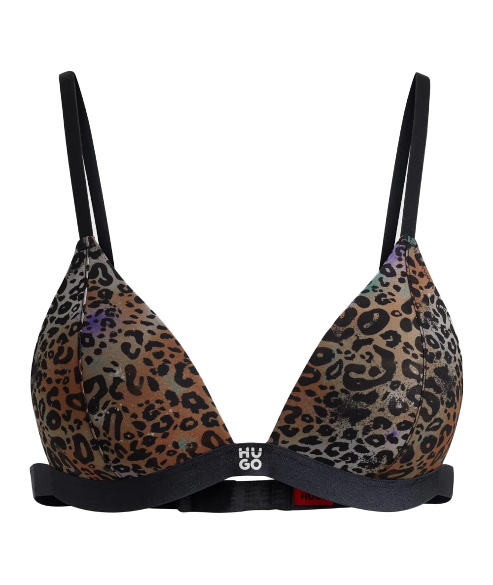 Τριγωνικό σουτιέν με στάμπα λεοπάρ με στοιβαγμένο λογότυπο 2