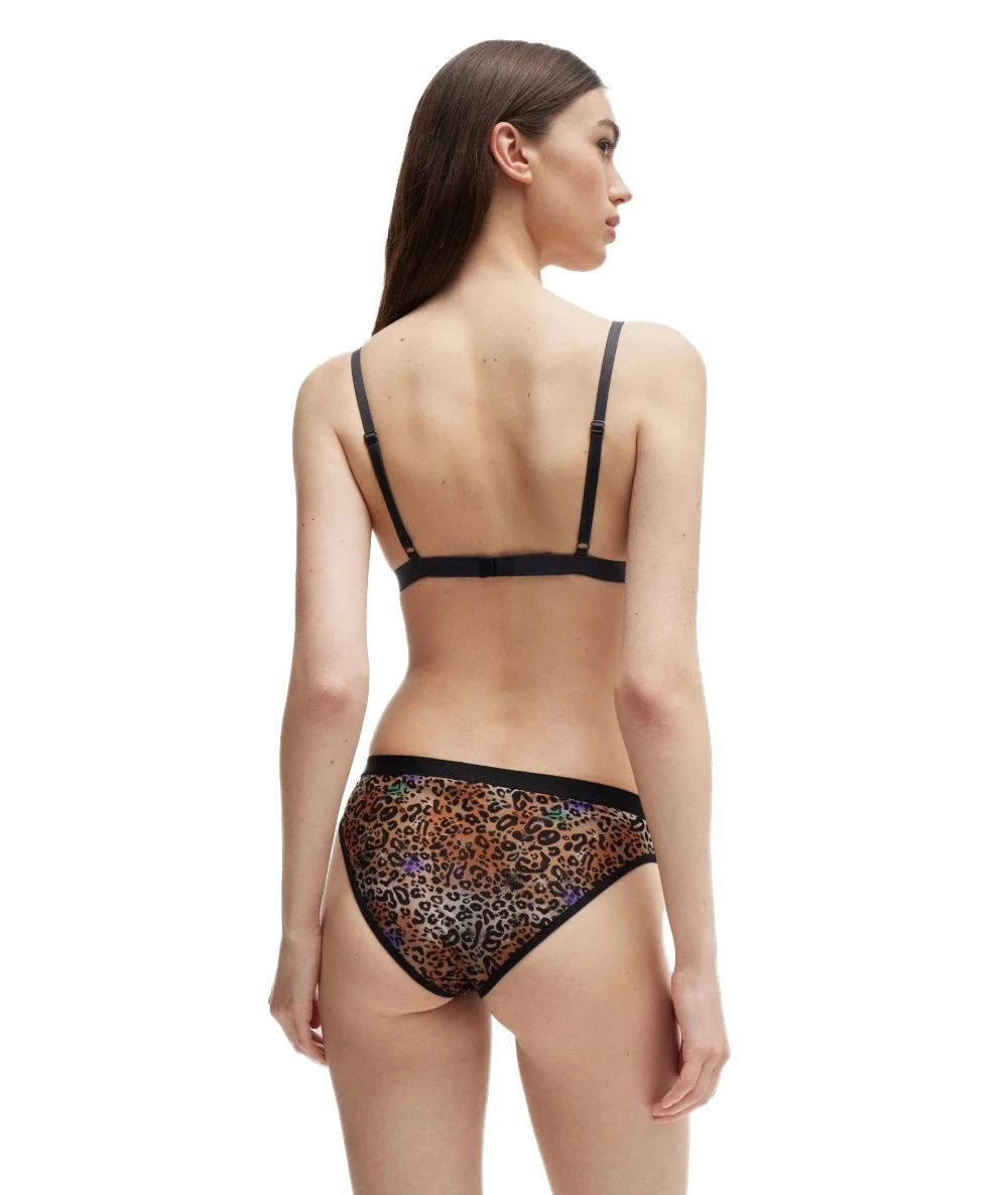 Τριγωνικό σουτιέν με στάμπα λεοπάρ με στοιβαγμένο λογότυπο 5